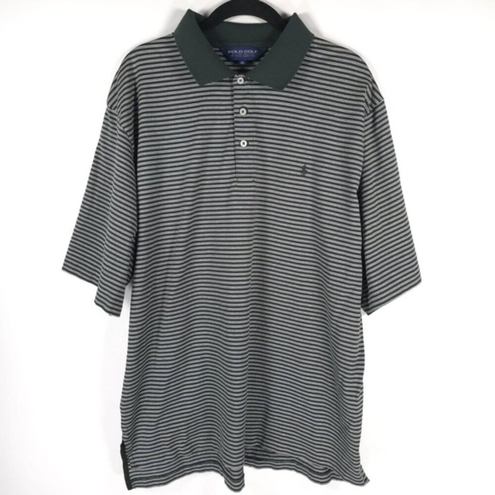 VTG POLO GOLF RALPH LAUREN 100% PIMA COTTON PERU Made 🇵🇪 Striped Polo Shirt XL